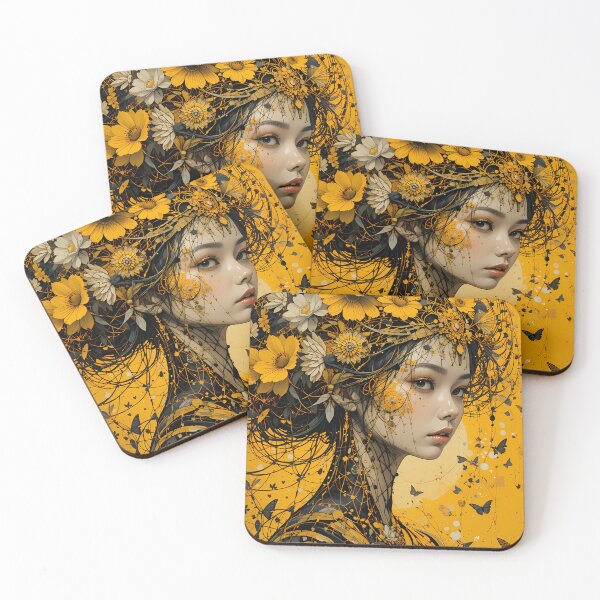 Item preview, Yellow Woman Abstract Colors Textures Art Contemporary Design designed and sold by ART ATTACK ZONE.
