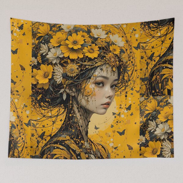 Item preview, Yellow Woman Abstract Colors Textures Art Contemporary Design designed and sold by ART ATTACK ZONE.