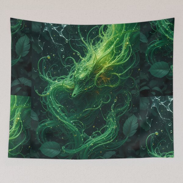 Item preview, Dragon Green Colors Textures Art Contemporary Design designed and sold by ART ATTACK ZONE.