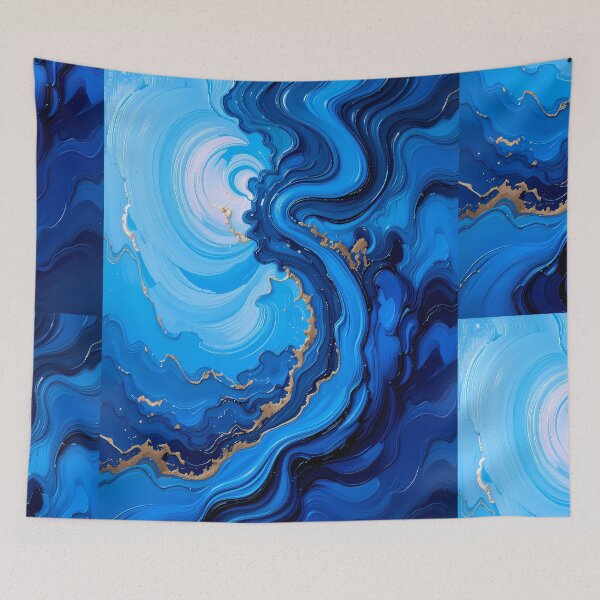 Item preview, Surreal Blue Colors Textures Art Contemporary Design designed and sold by ART ATTACK ZONE.