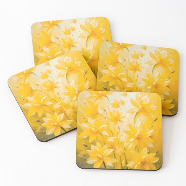 Item preview, Flowers Yellow Colors Textures Art Contemporary Design designed and sold by ART ATTACK ZONE.