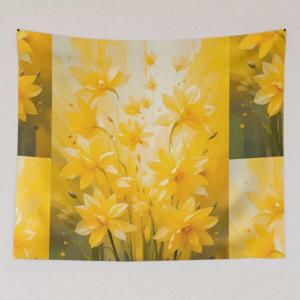 Item preview, Flowers Yellow Colors Textures Art Contemporary Design designed and sold by ART ATTACK ZONE.