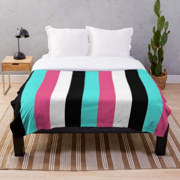 Item preview, Black Cyan Pink and White Vertical Stripes designed and sold by AbstractIdeas.