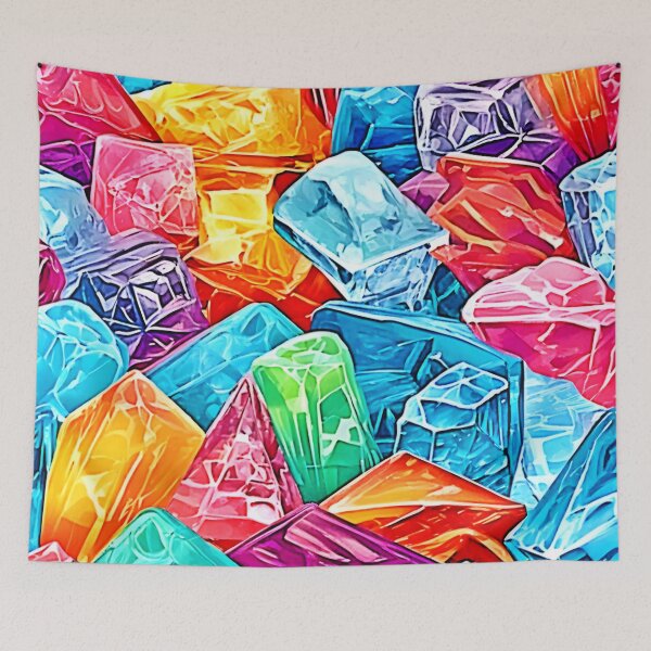Item preview, Vibrant Crystal Cluster Art designed and sold by Health And Fitness Posts e-Store.
