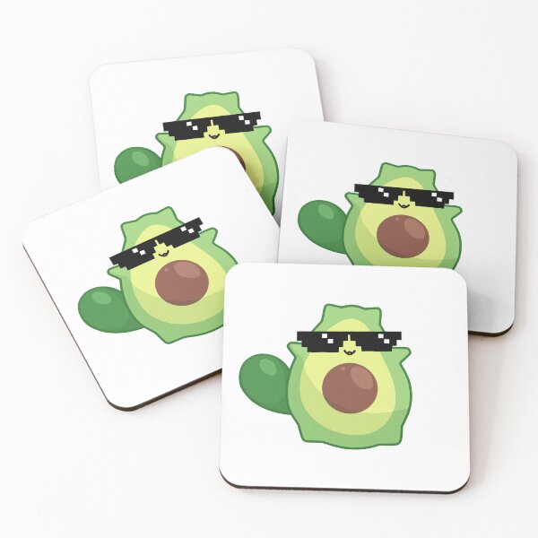 Item preview, kawaii avocado cat with sunglasses perfect for vegans and vegetarians designed and sold by ZerpaGiovanna.