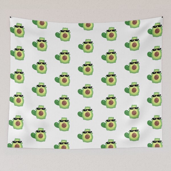 Item preview, kawaii avocado cat with sunglasses perfect for vegans and vegetarians designed and sold by ZerpaGiovanna.