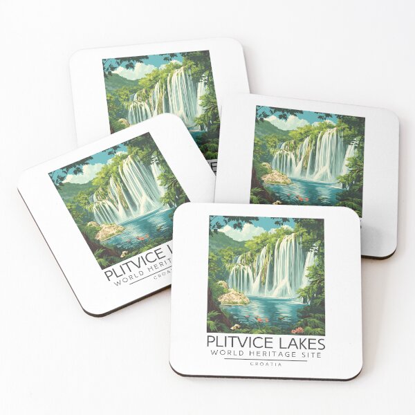 Item preview, A Vintage Travel Illustration of Plitvice Lakes - Croatia designed and sold by GoodOldVintage.