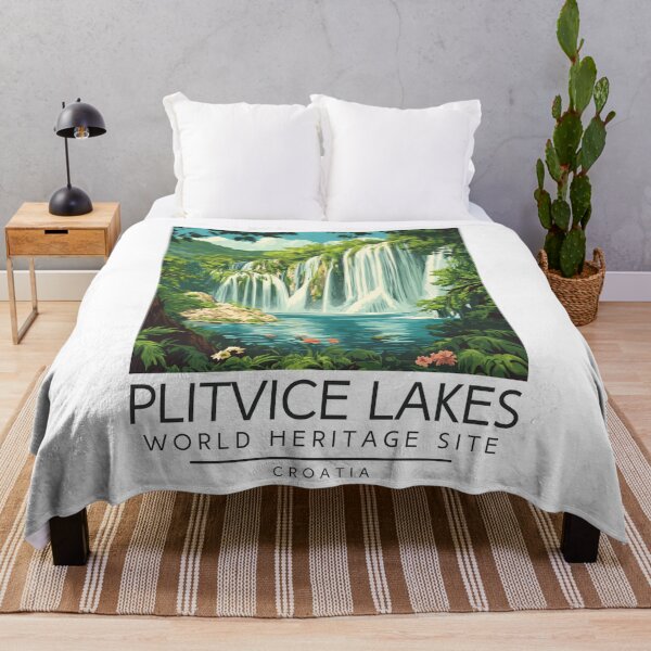 Item preview, A Vintage Travel Illustration of Plitvice Lakes - Croatia designed and sold by GoodOldVintage.