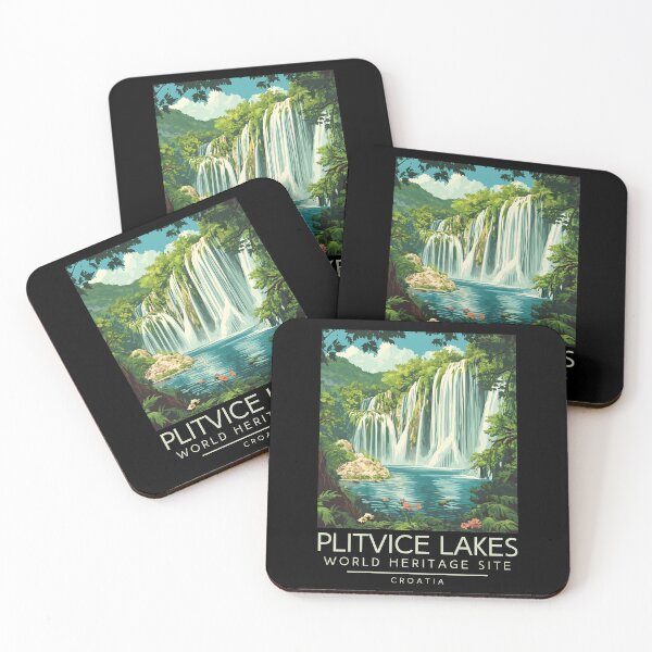 Item preview, A Vintage Travel Illustration of Plitvice Lakes - Croatia designed and sold by GoodOldVintage.