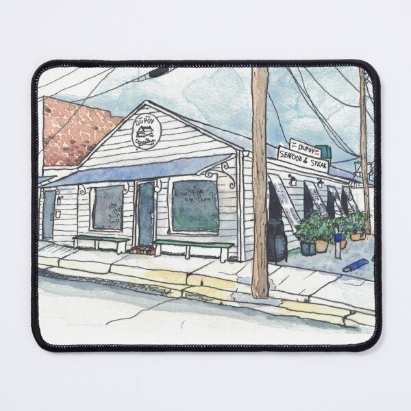 Item preview, Dupuy Seafood Restaurant Watercolor Painting designed and sold by EasyPrints337.