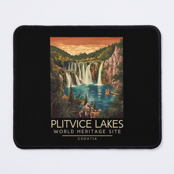 Item preview, A Vintage Travel Illustration of Plitvice Lakes - Croatia designed and sold by GoodOldVintage.