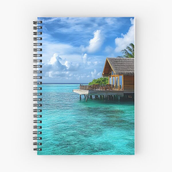 Item preview, Tropical overwater bungalow on a tranquil turquoise lagoon designed and sold by Artessie.