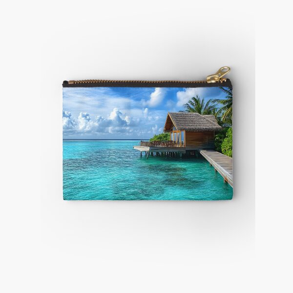 Item preview, Tropical overwater bungalow on a tranquil turquoise lagoon designed and sold by Artessie.