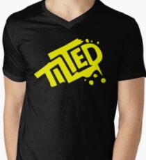 Tilted Towers Graffiti Logo Yellow Fortnite Battle Royale Men's V-Neck T-Shirt