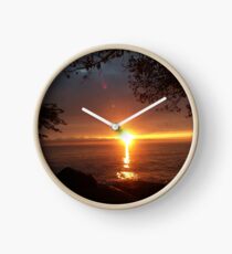 Early Morning Lake Sunrise Clock