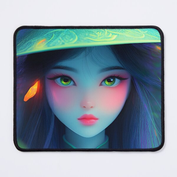 Item preview, Enchanting woman with vibrant colors and glowing elements designed and sold by Artessie.