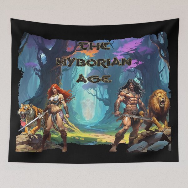Item preview,  Stunning illustration of Conan and Red Sonja by Dimitrije Kebara designed and sold by Dimisbarbarian.