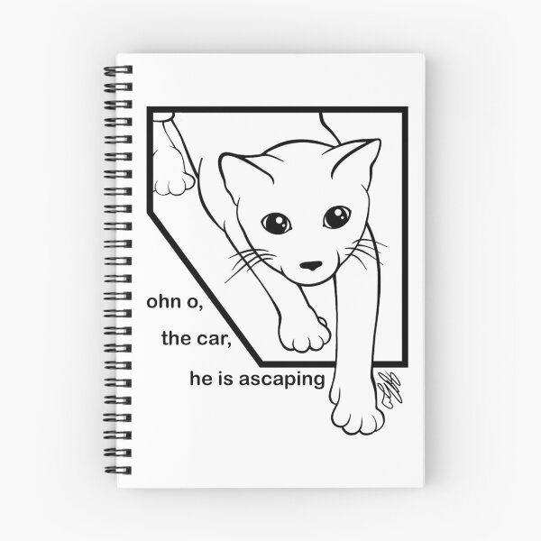 Item preview, cat car kitty kitten feline funny silly meme lineart cartoon designed and sold by sadie-sillies.