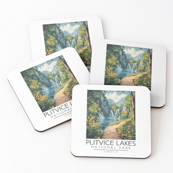 Item preview, A Vintage Travel Poster of Plitvice Lakes National Park - Croatia  designed and sold by GoodOldVintage.