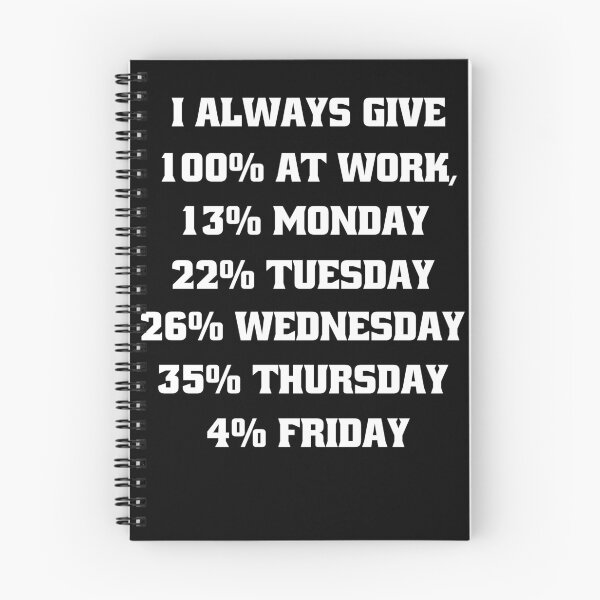 Item preview, Funny Sarcastic Humor I Always Give 100% At Work, 13% Monday designed and sold by fantasticdesign.