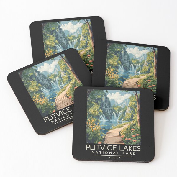 Item preview, A Vintage Travel Poster of Plitvice Lakes National Park - Croatia  designed and sold by GoodOldVintage.