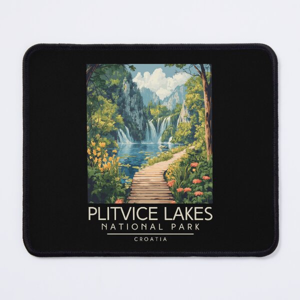 Item preview, A Vintage Travel Poster of Plitvice Lakes National Park - Croatia designed and sold by GoodOldVintage.