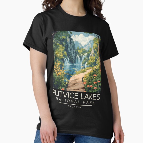 Item preview, A Vintage Travel Poster of Plitvice Lakes National Park - Croatia  designed and sold by GoodOldVintage.