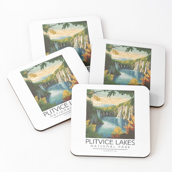 Item preview, A Vintage Travel Poster of Plitvice Lakes National Park - Croatia  designed and sold by GoodOldVintage.