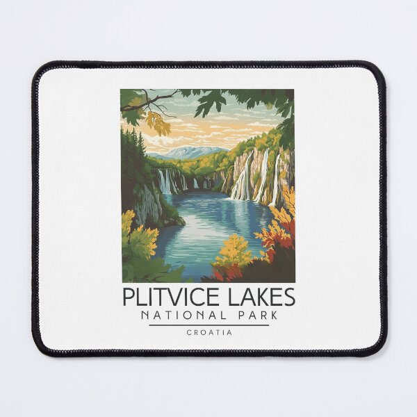 Item preview, A Vintage Travel Poster of Plitvice Lakes National Park - Croatia designed and sold by GoodOldVintage.