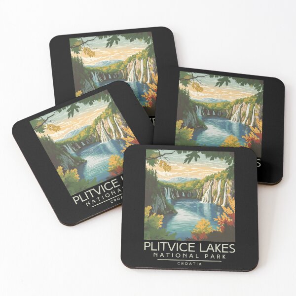 Item preview, A Vintage Travel Poster of Plitvice Lakes National Park - Croatia  designed and sold by GoodOldVintage.