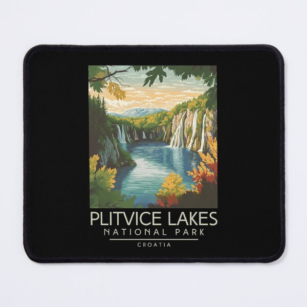 Item preview, A Vintage Travel Poster of Plitvice Lakes National Park - Croatia designed and sold by GoodOldVintage.