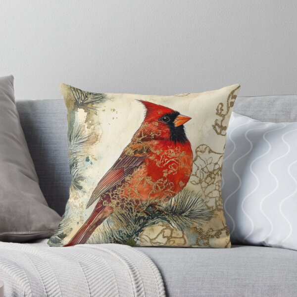 Item preview, Festive Cardinal in a Golden Winter Wonderland designed and sold by Cris888.