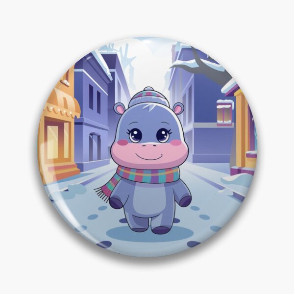 Item preview, Snowy City Hippo Adventure designed and sold by NeatThingLover.