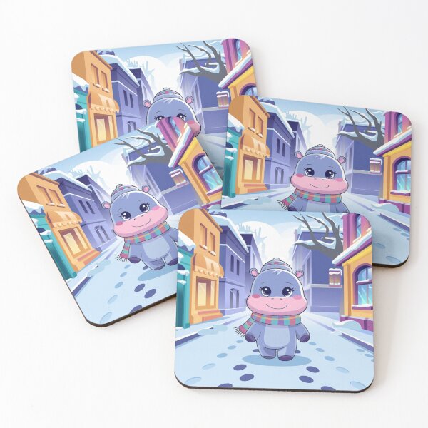 Item preview, Snowy City Hippo Adventure designed and sold by NeatThingLover.