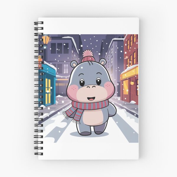 Item preview, Hippo Bliss in Winter Town designed and sold by NeatThingLover.