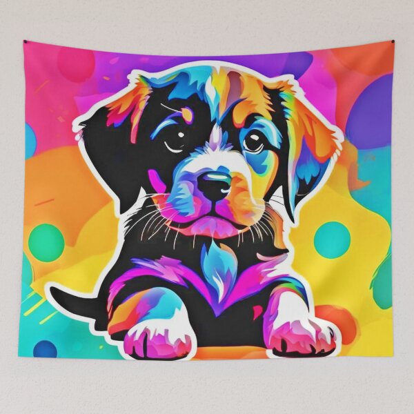 Item preview, Vibrant Puppy Artwork designed and sold by Health And Fitness Posts e-Store.
