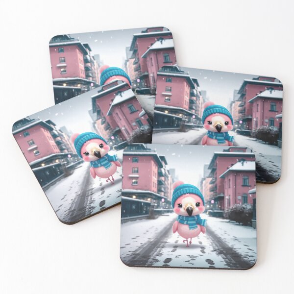 Item preview, Flamingo Bliss in Winter Town designed and sold by NeatThingLover.