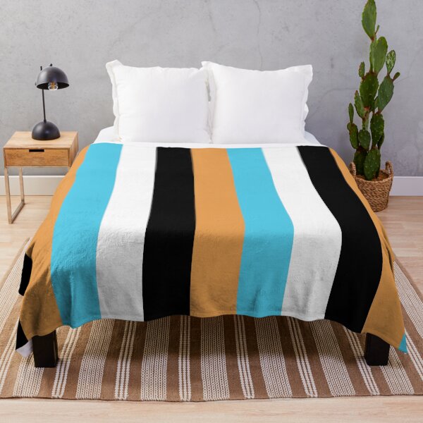 Item preview, Black Orange Blue and White Vertical Stripes designed and sold by AbstractIdeas.