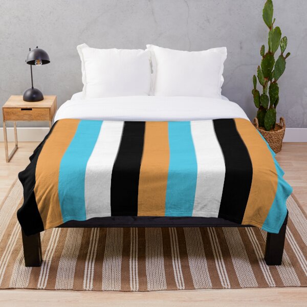 Item preview, Black Orange Blue and White Vertical Stripes designed and sold by AbstractIdeas.
