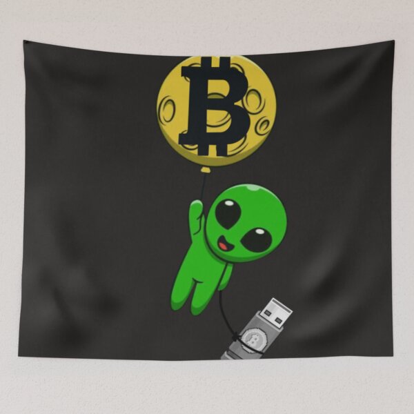 Item preview, La aventura extraterrestre con Bitcoin: ¡unidad flash a la luna! designed and sold by psychedelic-Rio.
