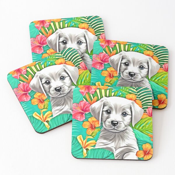 Item preview, Floral Puppy Art designed and sold by Health And Fitness Posts e-Store.