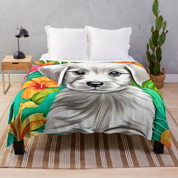 Item preview, Floral Puppy Art designed and sold by Health And Fitness Posts e-Store.