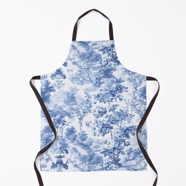 Item preview, Timeless Elegance: Blue Toile de Jouy Floral Landscape designed and sold by OLAIZA.