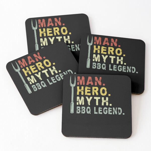 Item preview, Man Hero Myth BBQ Legend Funny Grill designed and sold by PrintCrafting.