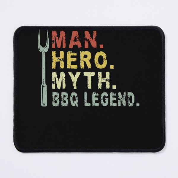 Item preview, Man Hero Myth BBQ Legend Funny Grill designed and sold by PrintCrafting.