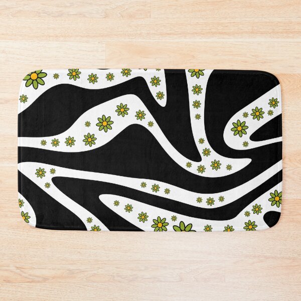 Item preview, Daisy Floral Retro 60s 70s Black and White Pattern designed and sold by Skull Fern.