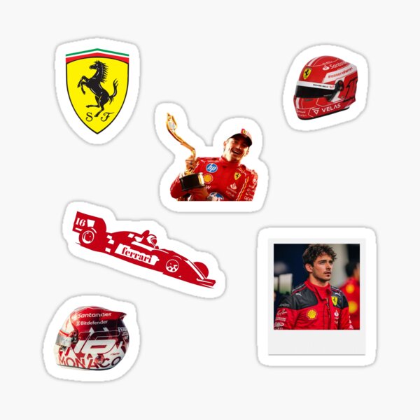charles leclerc formula ferrari sticker pack- 6 stickers! Sticker