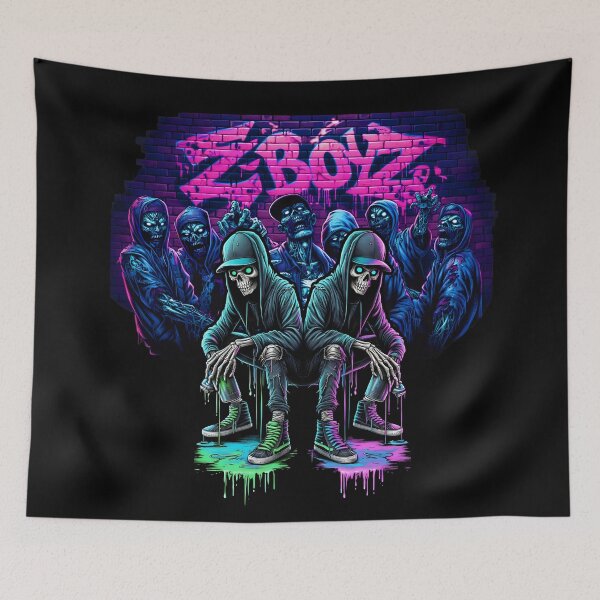 Item preview, Z-Boyz Neon Graffiti Zombies designed and sold by CritHitShop.