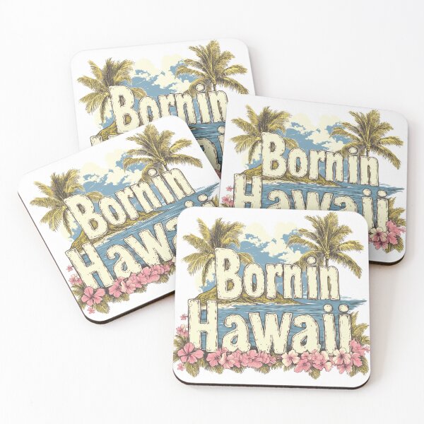 Item preview, Born in Hawaii Pink Hibiscus, Kilauea, and Pacific Coast designed and sold by OriginalBeerCat.