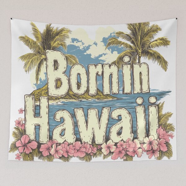 Item preview, Born in Hawaii Pink Hibiscus, Kilauea, and Pacific Coast designed and sold by OriginalBeerCat.